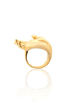 Load image into Gallery viewer, "To Linda" Hand-Carved Hand Ring in 14KT Gold