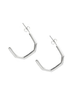 Load image into Gallery viewer, "To Marsha" Half Octagon Earring in Sterling Silver