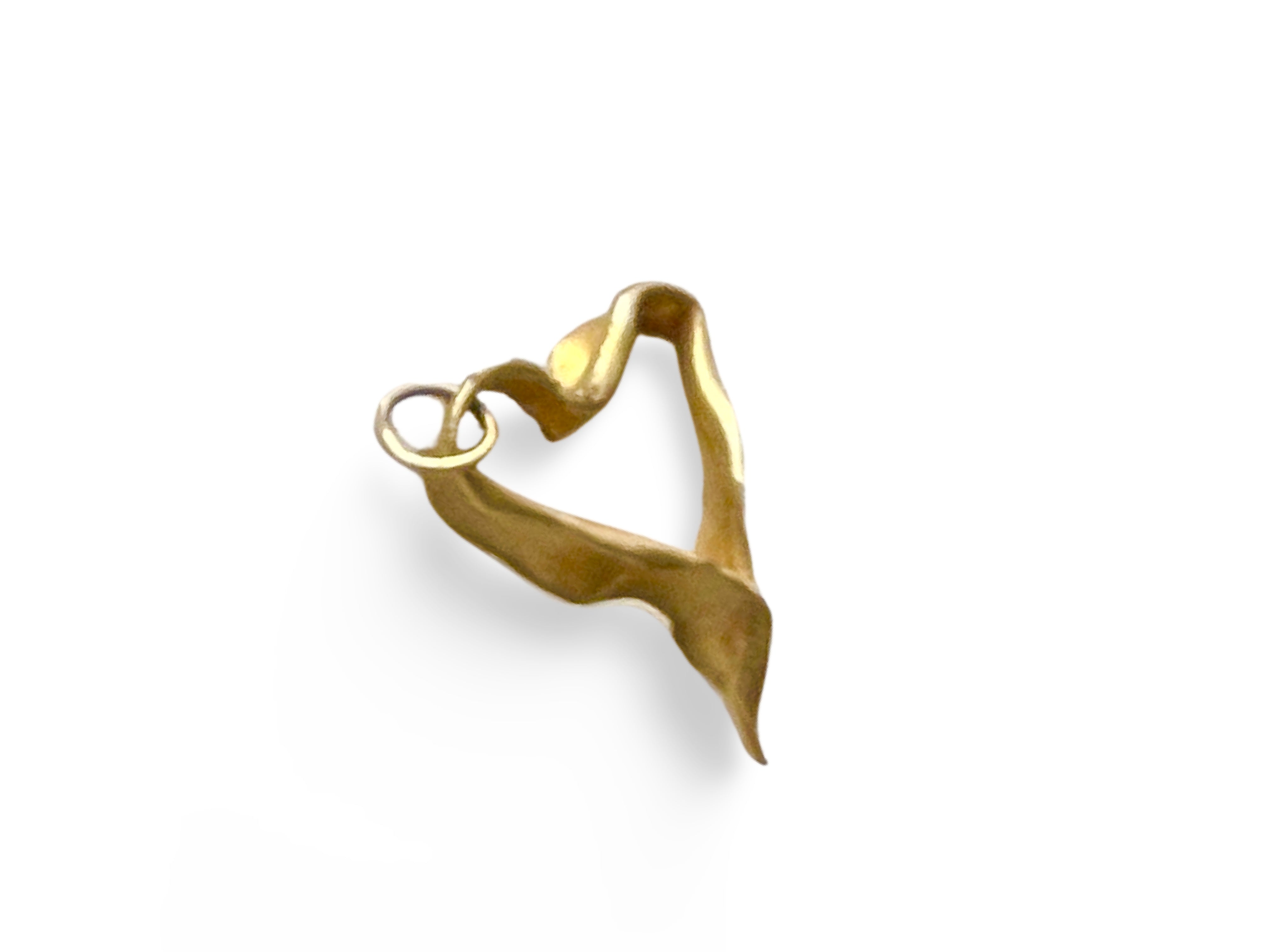 Ribbon Heart Charm (Chain sold separately)