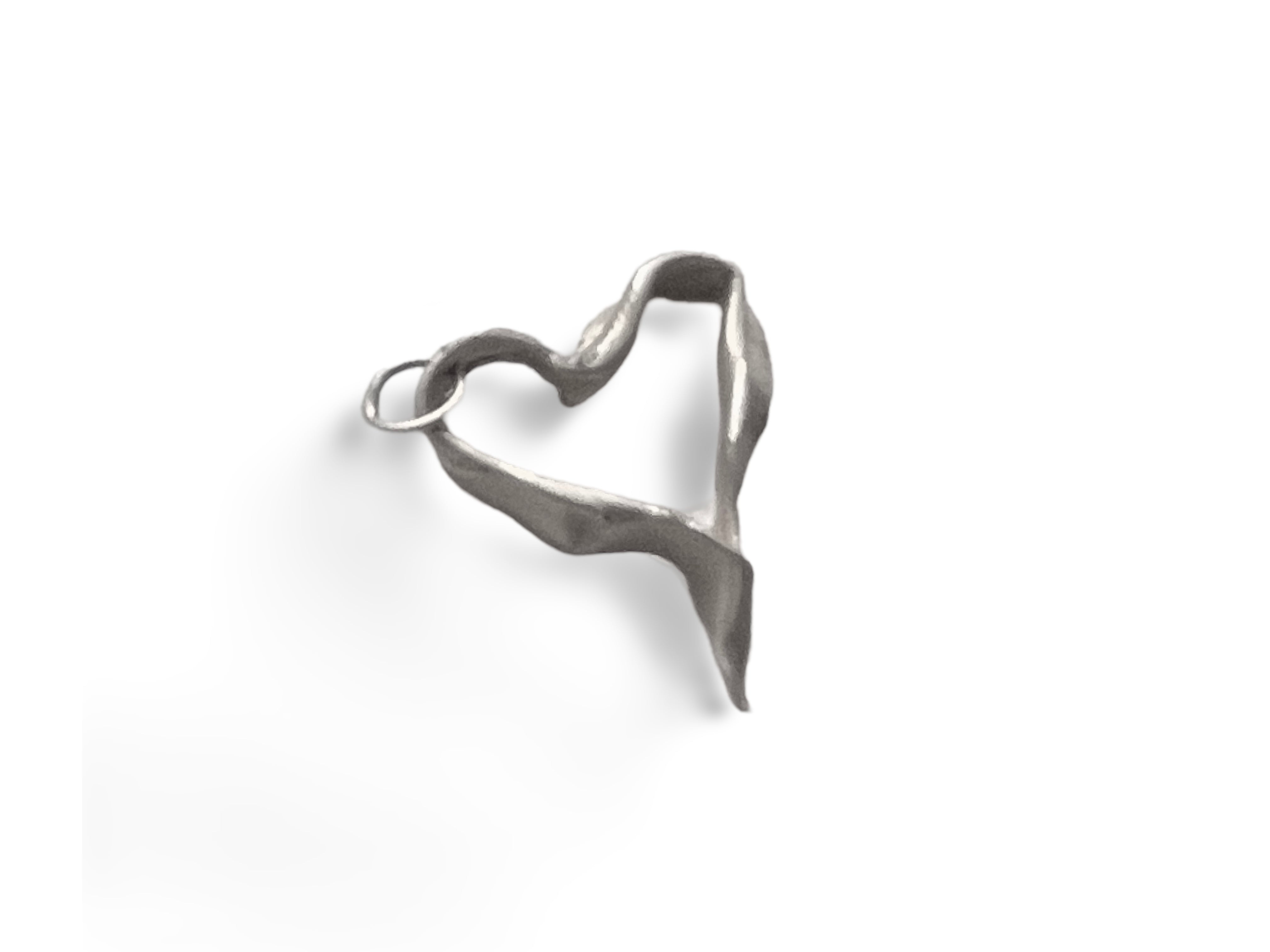 Ribbon Heart Charm (Chain sold separately)