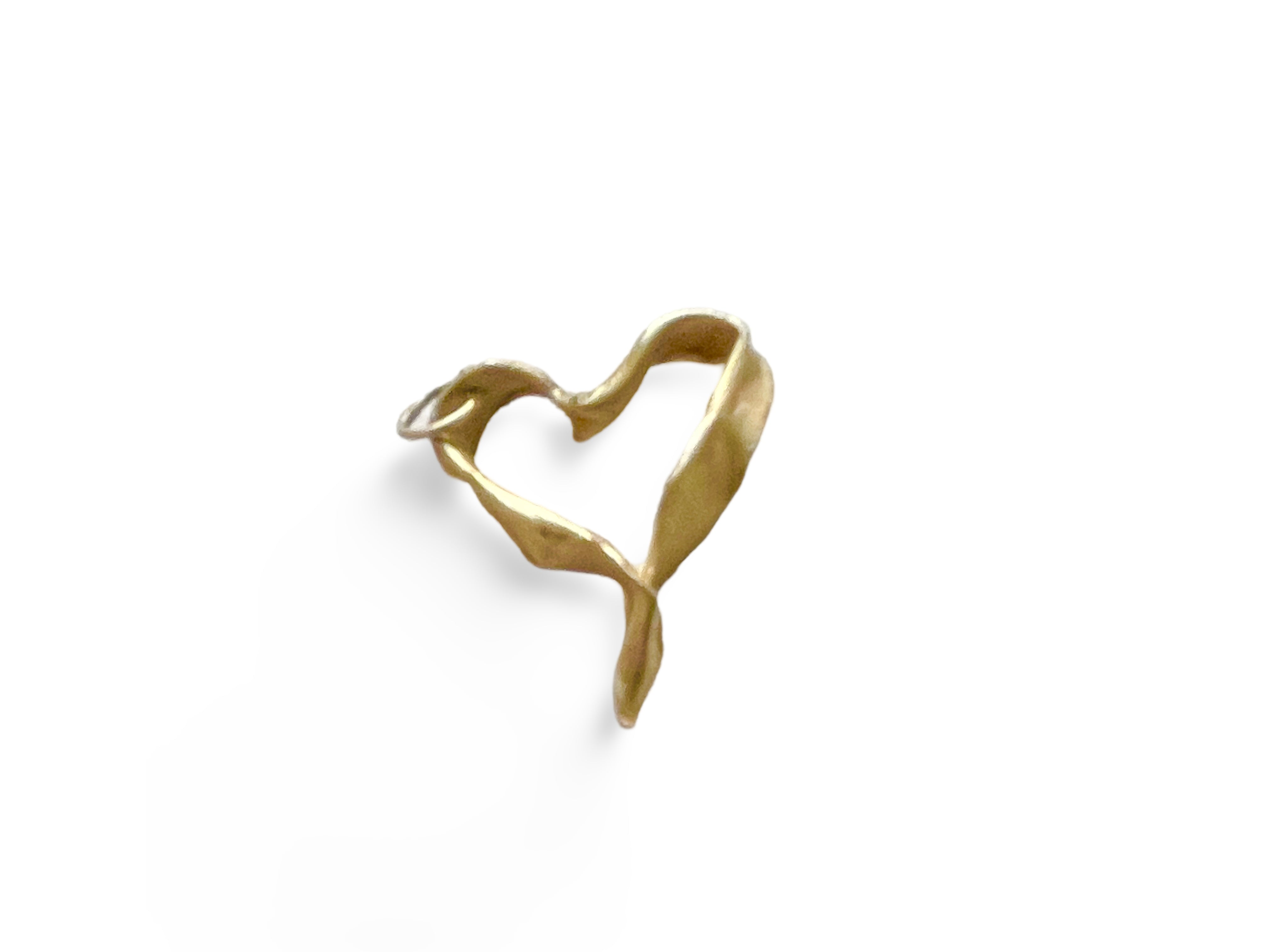 Ribbon Heart Charm (Chain sold separately)