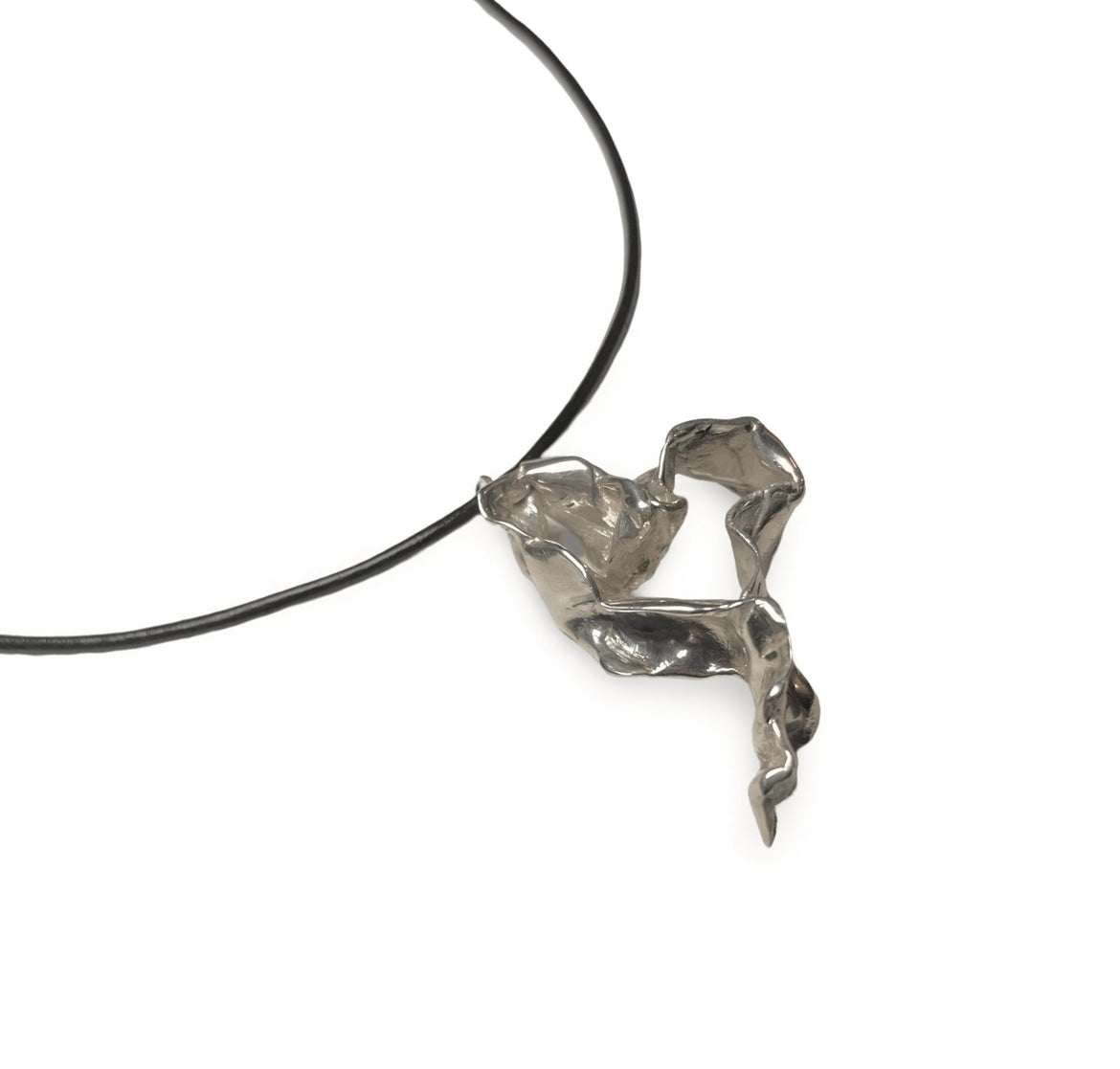Sterling Silver Ribbon Heart Pendant