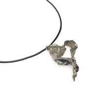 Load image into Gallery viewer, Sterling Silver Ribbon Heart Pendant
