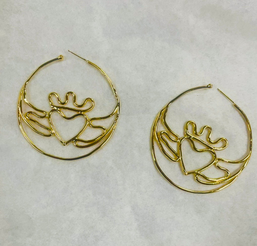 “Big Mad Claddagh Hoop” Earrings