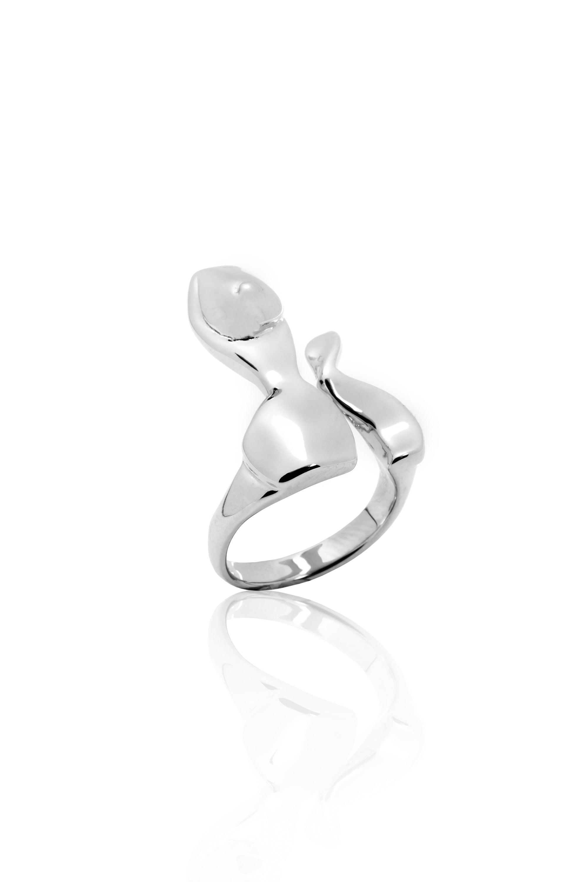 "To Mamie" Female Form Pinky Ring in Sterling Silver