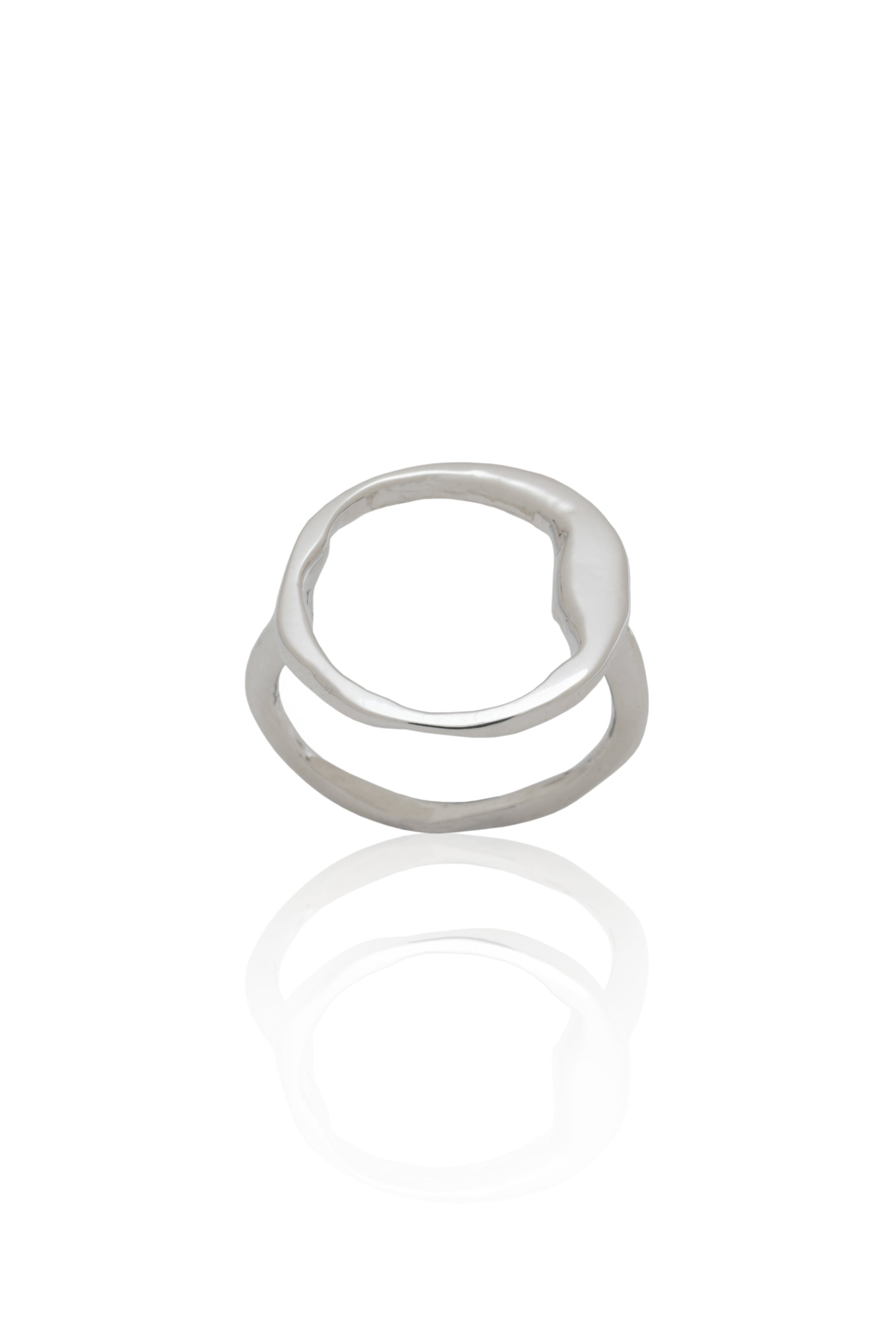 "To Nora" Circle and Skin Ring in Sterling Silver