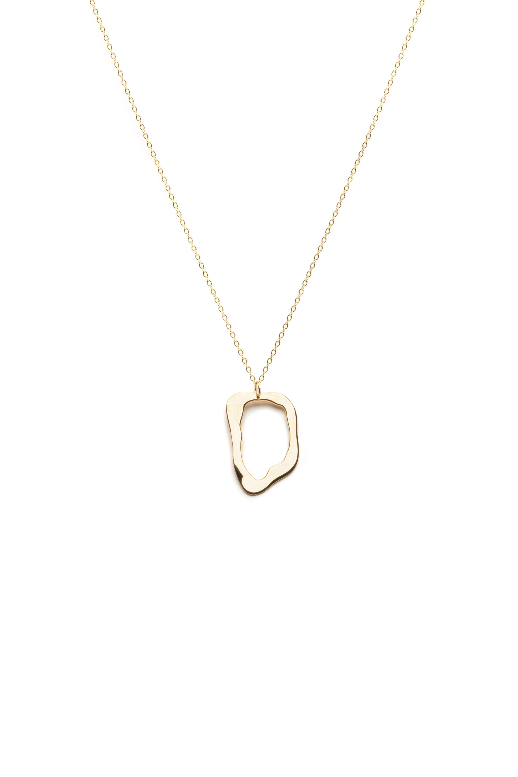 "To Wilma" Sea-washed and Psychodelic Pendant in 14kt Gold plated with 14KT Gold Fill Chain