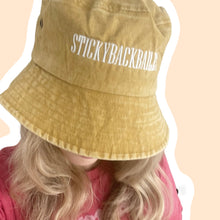 Load image into Gallery viewer, StickyBackBailey Bucket Hat in Yellow Denim
